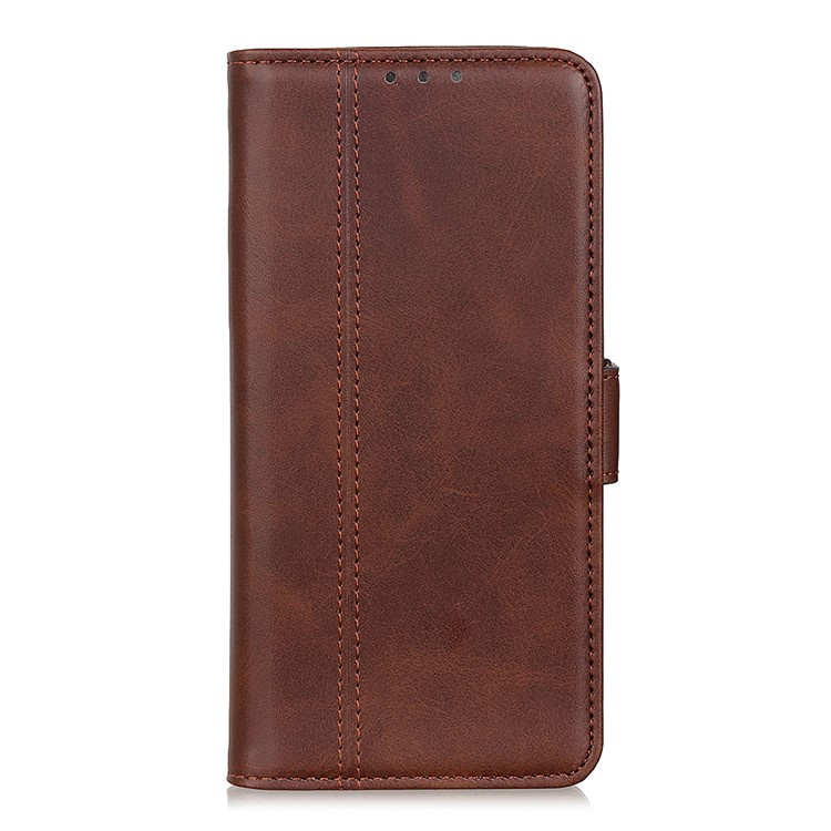 PU Leather Wallet with Card Slots Mobile Case for Samsung Galaxy A51 - Coffee-2