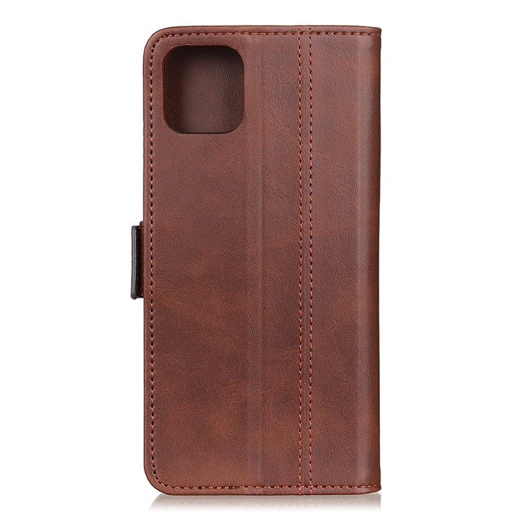 PU Leather Wallet with Card Slots Mobile Case for Samsung Galaxy A51 - Coffee-3