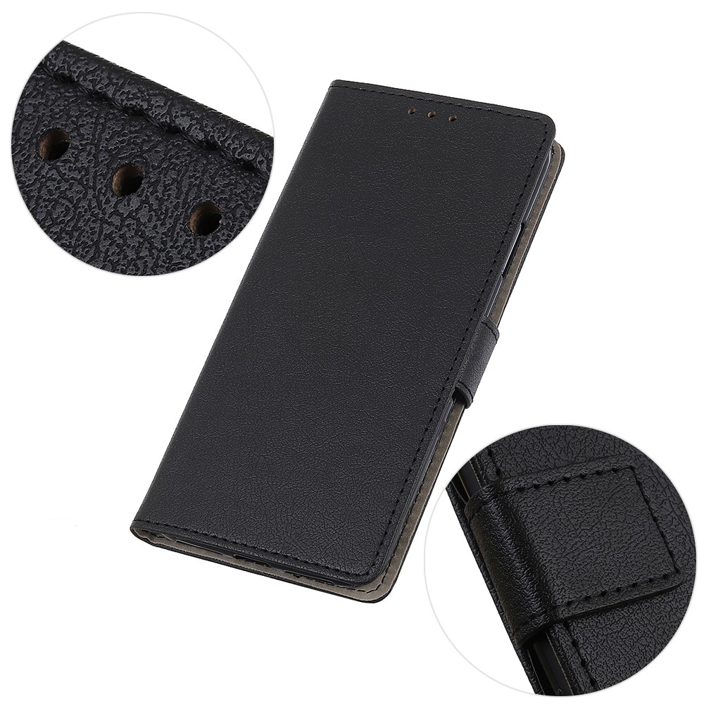 Case de Teléfono de Cuero PU Para Samsung Galaxy A51, Funcion de Soporte Billetera Cubierta Magnética de Broche de Choque Duradero - Negro-7