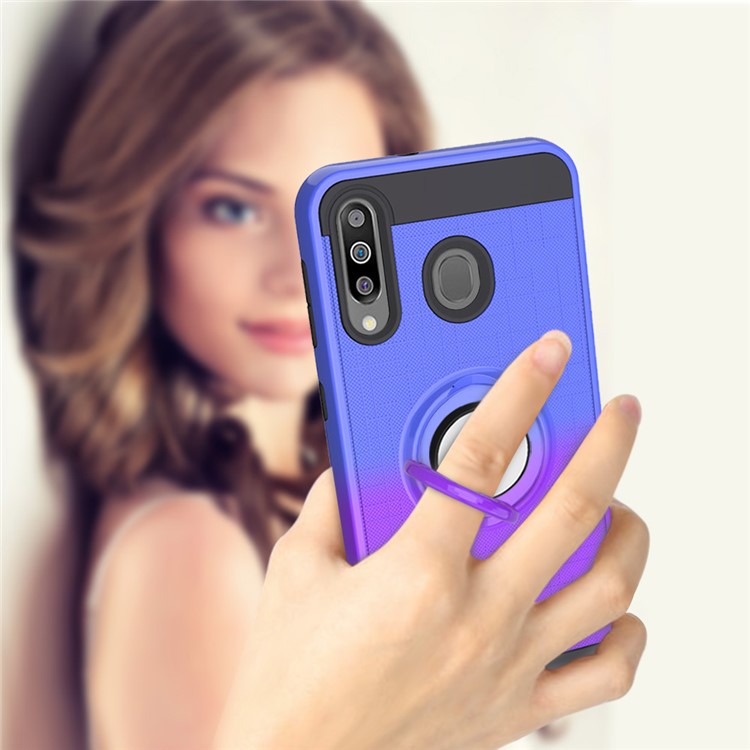 For Samsung Galaxy M30/A40s Gradient Color PC+TPU Shell - Blue/Purple-3