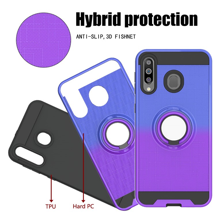 For Samsung Galaxy M30/A40s Gradient Color PC+TPU Shell - Blue/Purple-5