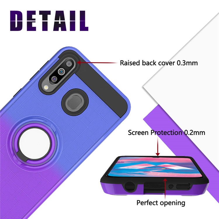 For Samsung Galaxy M30/A40s Gradient Color PC+TPU Shell - Blue/Purple-6