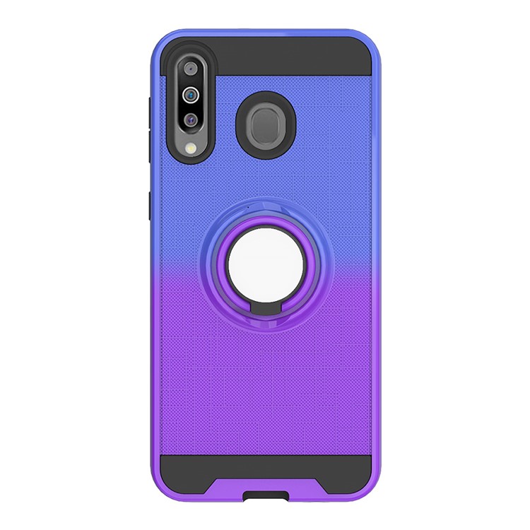 For Samsung Galaxy M30/A40s Gradient Color PC+TPU Shell - Blue/Purple-7