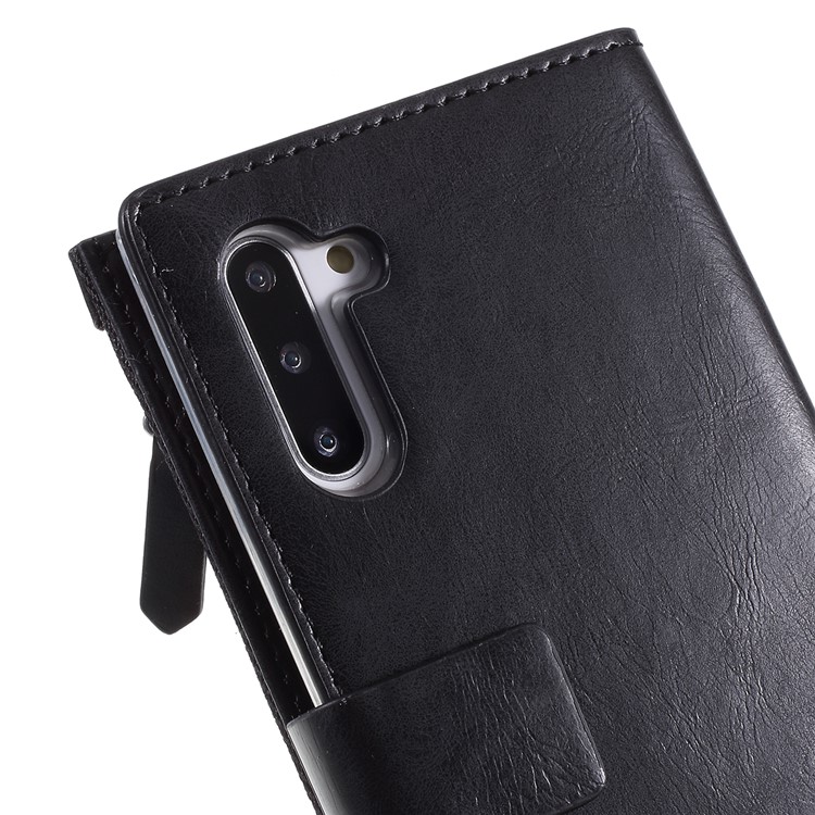 MOLANCANO Zipper Pocket Wallet Flip Leather Cell Phone Case for Samsung Galaxy Note 10/Note 10 5G - Black-4