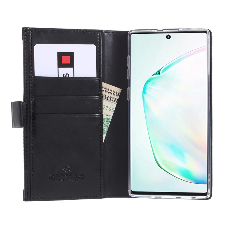 MOLANCANO Zipper Pocket Wallet Flip Leather Cell Phone Case for Samsung Galaxy Note 10/Note 10 5G - Black-7