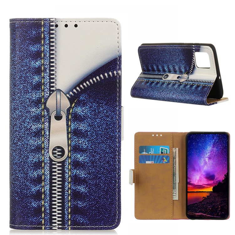 Pattern Printing Wallet Stand Flip Leather Case for Samsung Galaxy A51 - Zipper-1