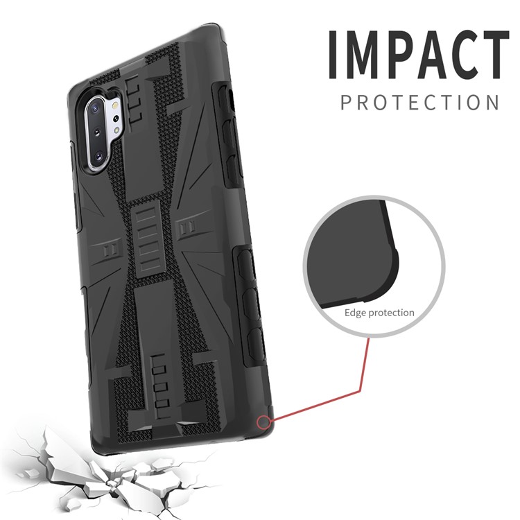 Shockproof Plastic + TPU Phone Cover Case for Samsung Galaxy Note 10 Plus / Note 10 Plus 5G - Black-5