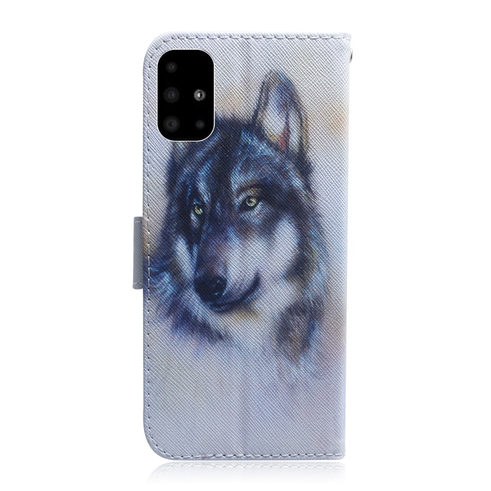 Pattern Printing Wallet Stand Leather Case for Samsung Galaxy A51 - Husky-3