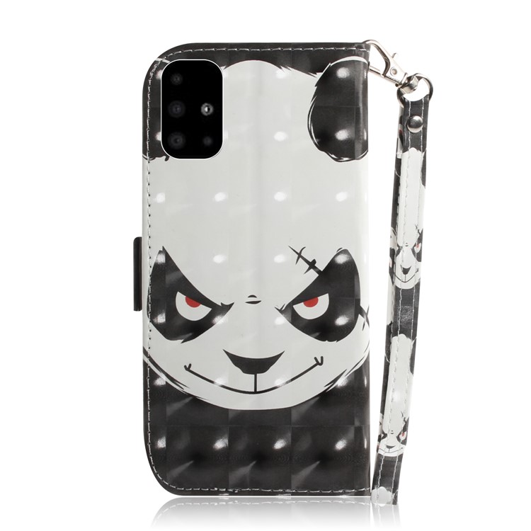 Estojo De Couro Carteira Luz Decoração Local De Impressão Padrão Para Samsung Galaxy A51 - Panda-3