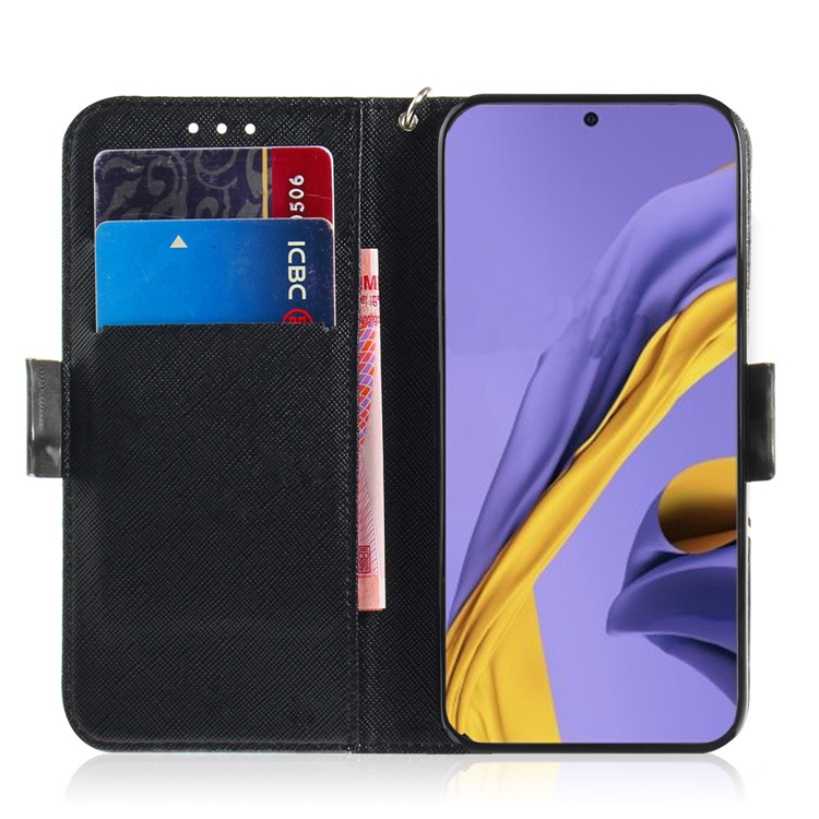 Estojo De Couro Carteira Luz Decoração Local De Impressão Padrão Para Samsung Galaxy A51 - Panda-7
