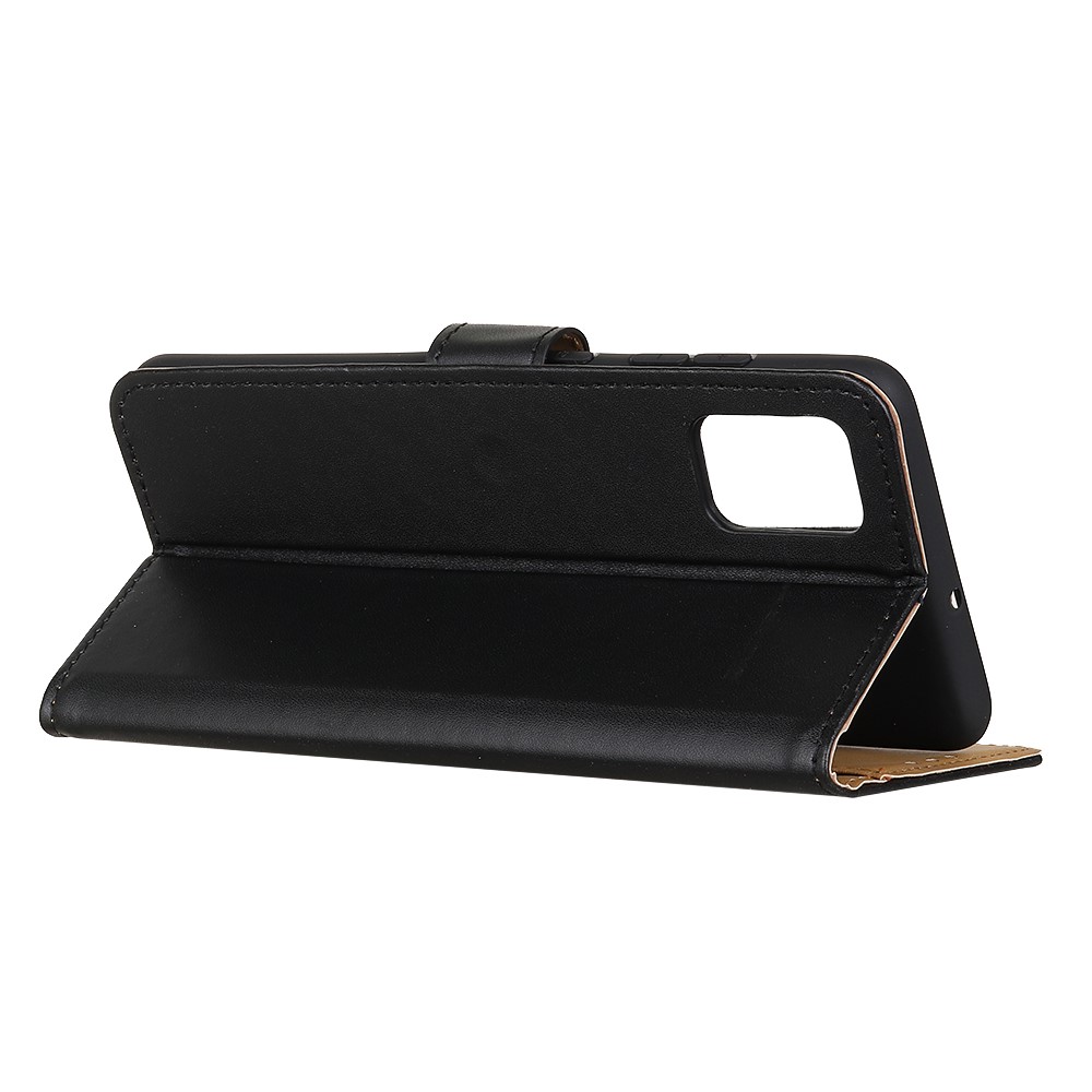 Case de Support en Cuir de Portefeuille Pour Samsung Galaxy A71 - le Noir