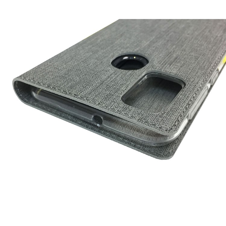 VILI DMX Cross Texture Stand Leather Card Holder Case for Samsung Galaxy M30s - Grey-13