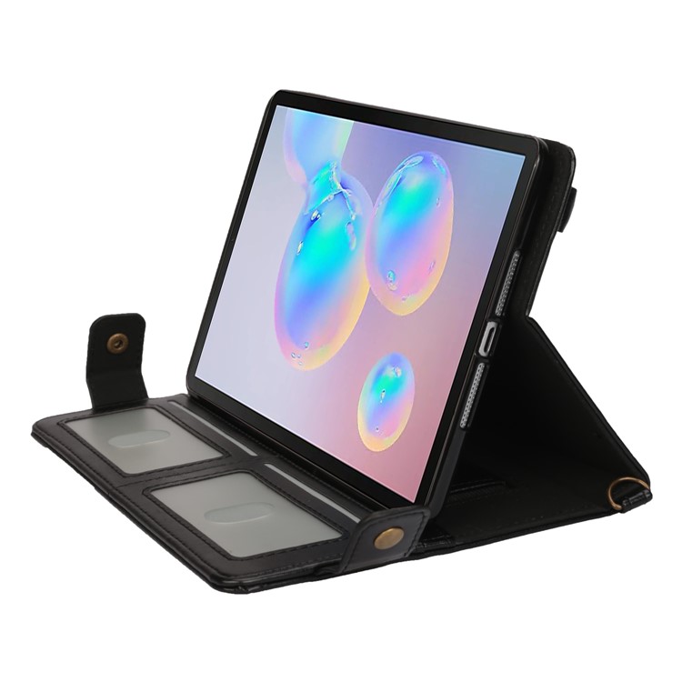 Color Splicing Envelop Style Wallet Leather Case with Pen Pouch for Samsung Galaxy Tab S6 SM-T860 (Wi-Fi)/T865 (LTE) - Brown-6
