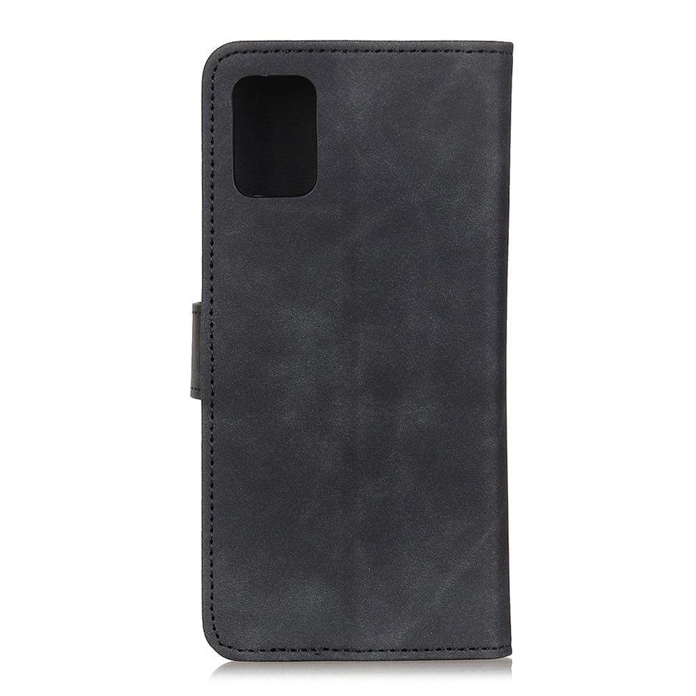 KHAZNEH Vintage Style PU Leather Wallet Case for Samsung Galaxy A51 - Black-2