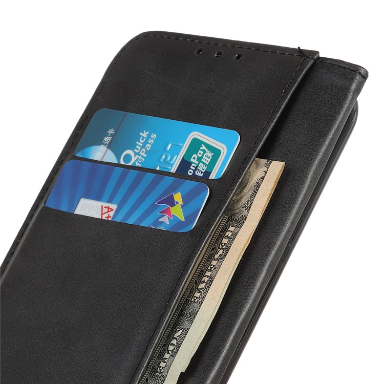 Auto-absorbed Split Leather Wallet Case for Samsung Galaxy S11 - Black-5