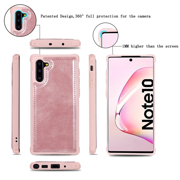 Multi-functional Retro Leather Phone Case for Samsung Galaxy Note 10/Note 10 5G - Rose Gold-2