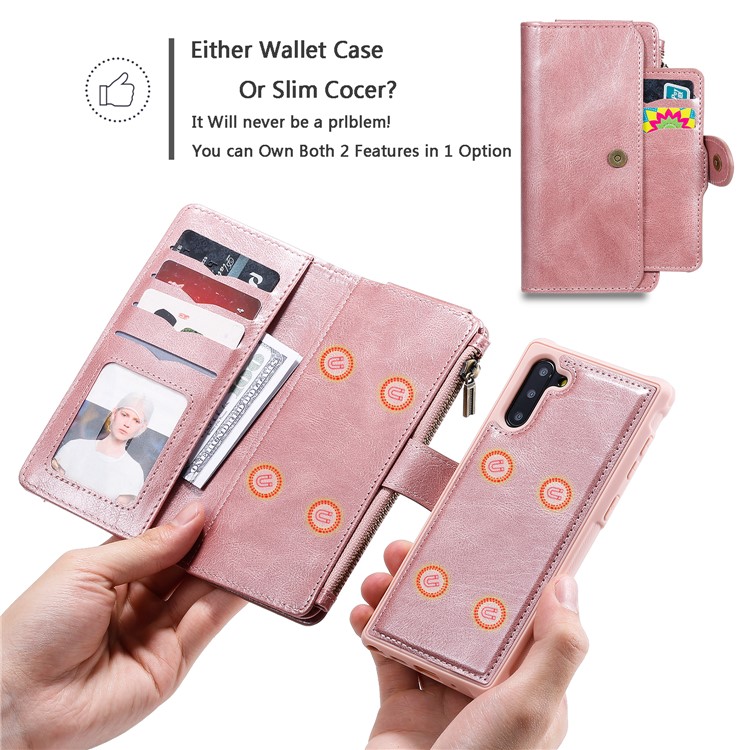 Multi-functional Retro Leather Phone Case for Samsung Galaxy Note 10/Note 10 5G - Rose Gold-3