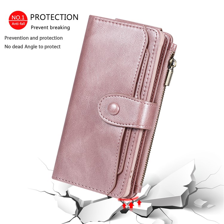 Multi-functional Retro Leather Phone Case for Samsung Galaxy Note 10/Note 10 5G - Rose Gold-9