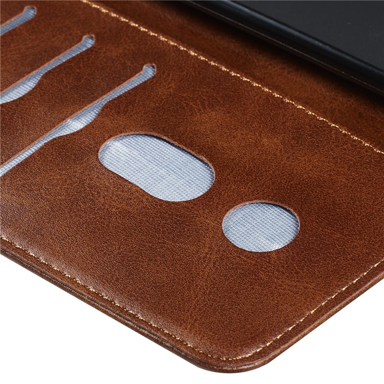 Zipper Pocket Wallet Stand Flip Leather Phone Protective Cover for Samsung Galaxy A20s - Brown-10