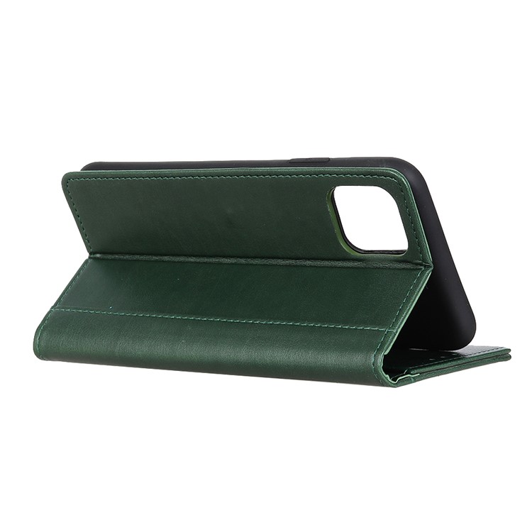 PU Leather Wallet Stand Protection Cover for Samsung Galaxy A71 - Green-11