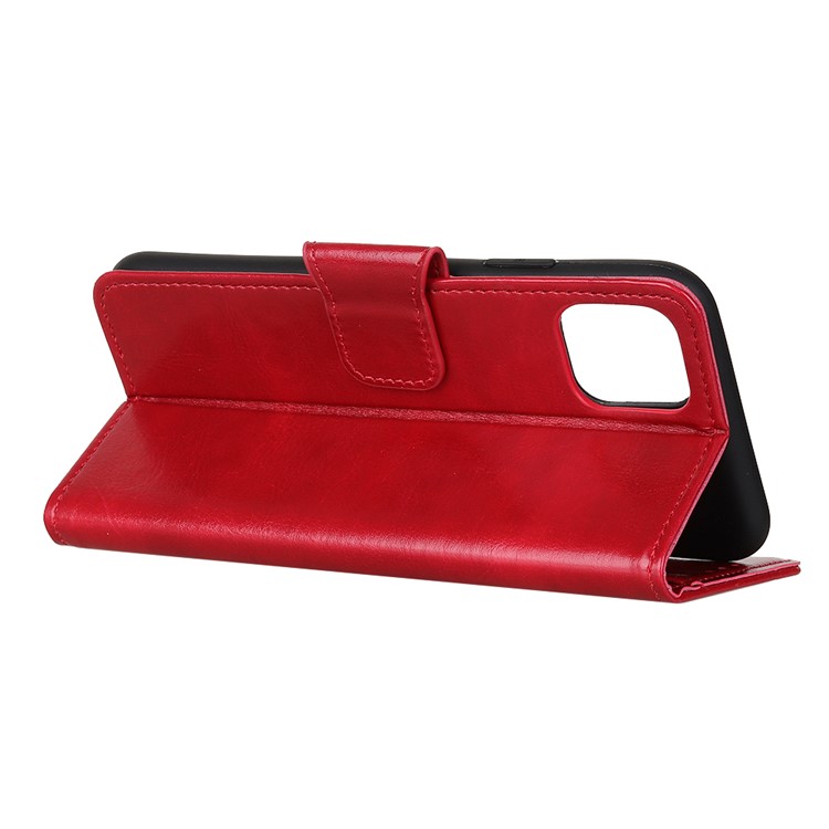 Crazy Horse Texture Leather Stand Wallet Phone Casing for Samsung Galaxy A51 - Red-9