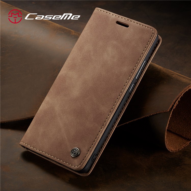 CASEME Caso De Telefone Celular Absorvida Auto-carteira De Couro 013 Série Para A70s Samsung Galaxy - Castanho-13