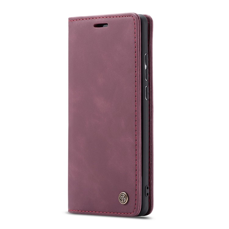 CASEME 013 Series Auto-absorbed Leather Wallet Cell Phone Case for Samsung Galaxy A70s - Wine Red-4