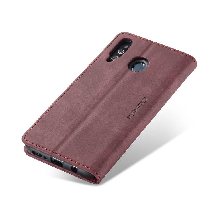 CASEME 013 Series Auto-absorbed Leather Wallet Protective Case for Samsung Galaxy M30/A40s - Wine Red-12