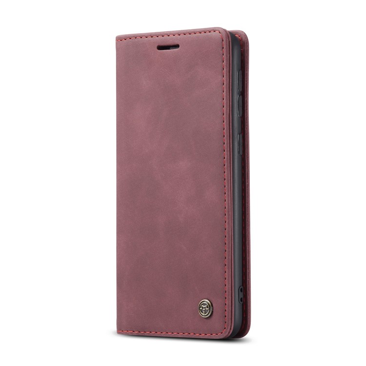 CASEME 013 Series Auto-absorbed Leather Wallet Protective Case for Samsung Galaxy M30/A40s - Wine Red-6