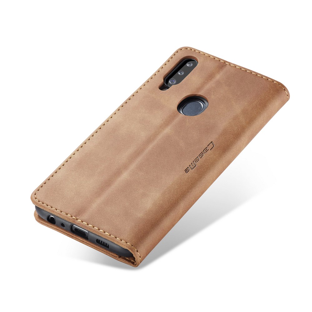 Caja De Cuero De Auto-absorción 013 CASEME Serie Con Soporte Para Samsung Galaxy A20S - Marrón-13