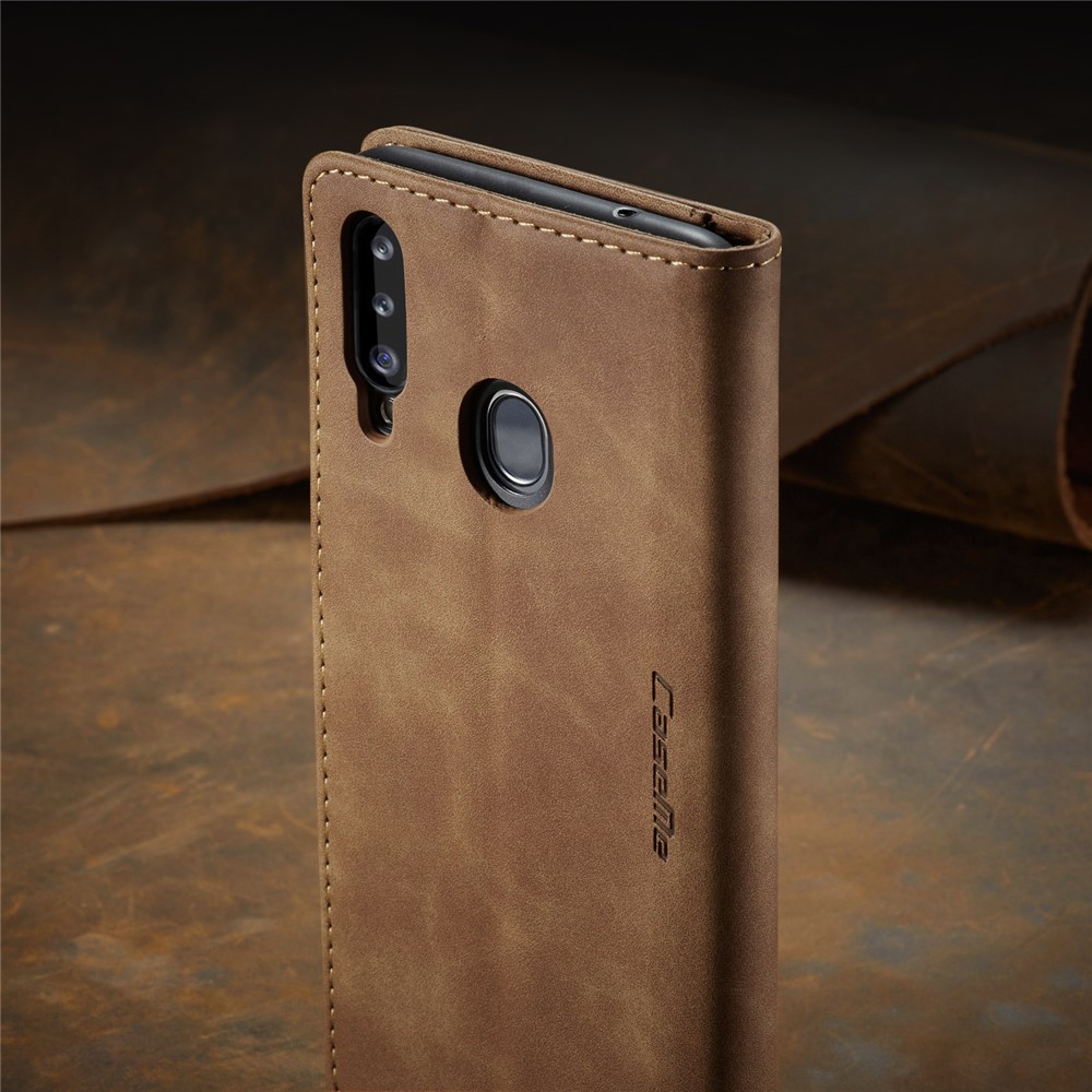 Caja De Cuero De Auto-absorción 013 CASEME Serie Con Soporte Para Samsung Galaxy A20S - Marrón-22