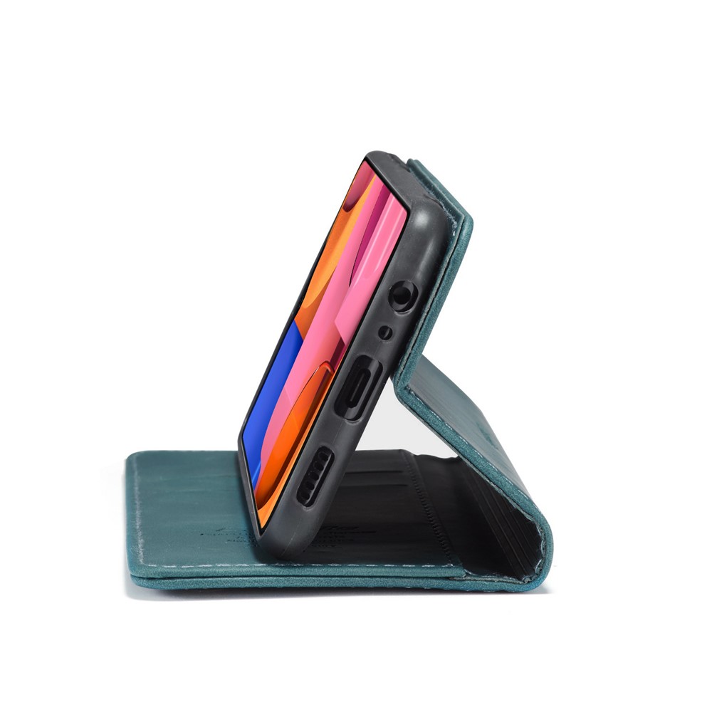 CASEME 013 Series Auto-absorbed Leather Wallet Case with Stand for Samsung Galaxy A20s - Blue-10