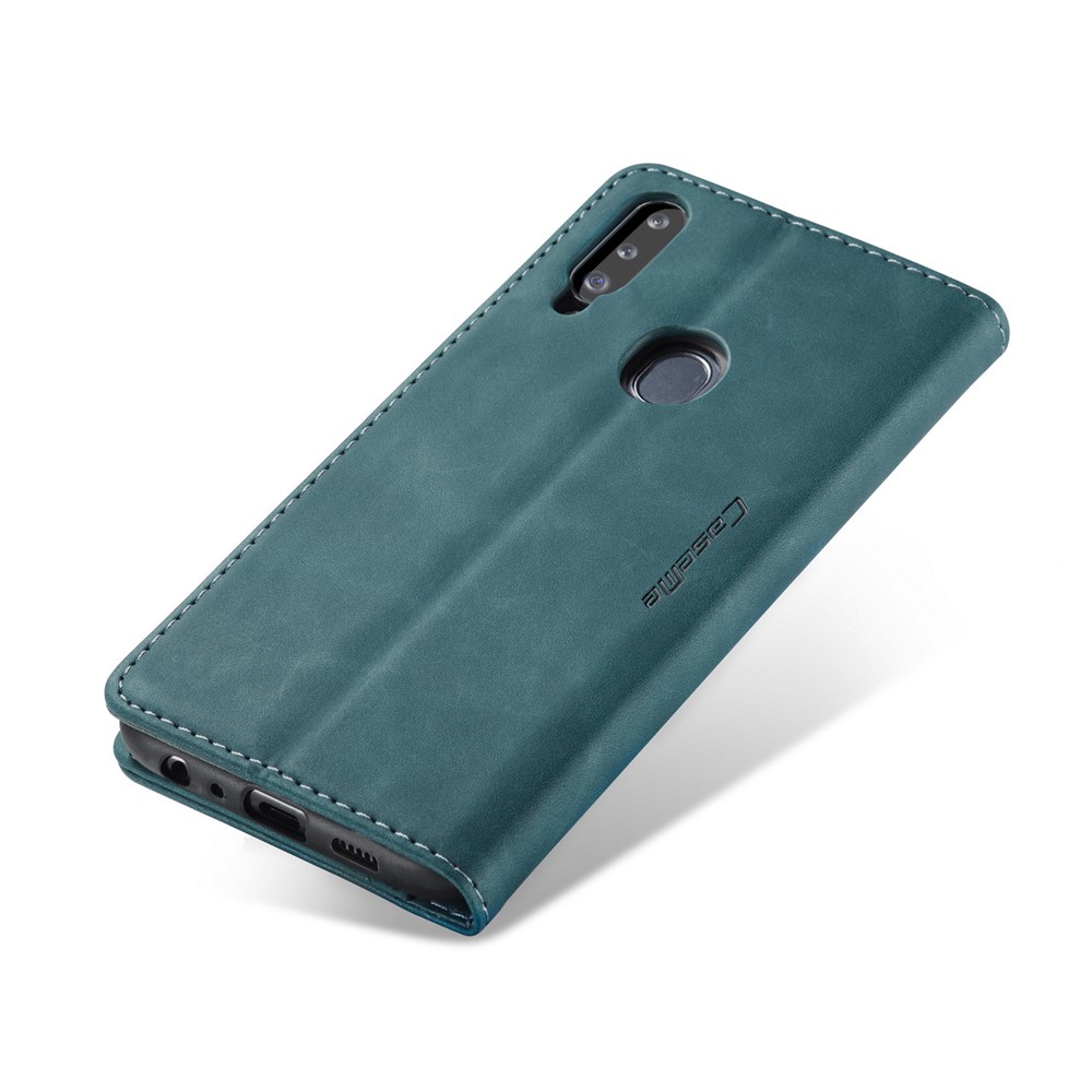 CASEME 013 Series Auto-absorbed Leather Wallet Case with Stand for Samsung Galaxy A20s - Blue-12