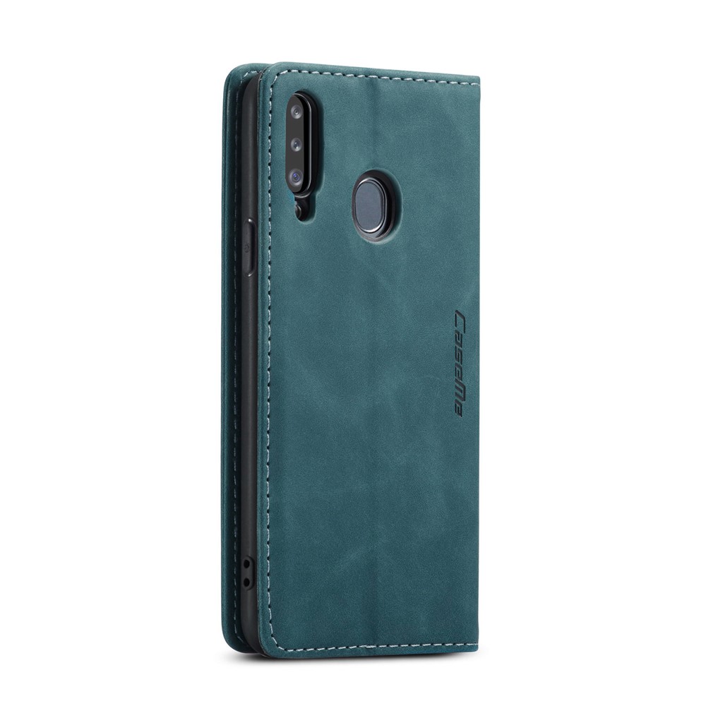 CASEME 013 Series Auto-absorbed Leather Wallet Case with Stand for Samsung Galaxy A20s - Blue-7