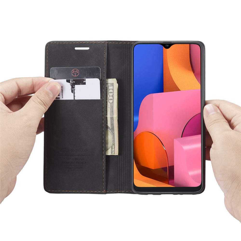 Caja De Cuero De Auto-absorción 013 CASEME Serie Con Soporte Para Samsung Galaxy A20S - Negro-14