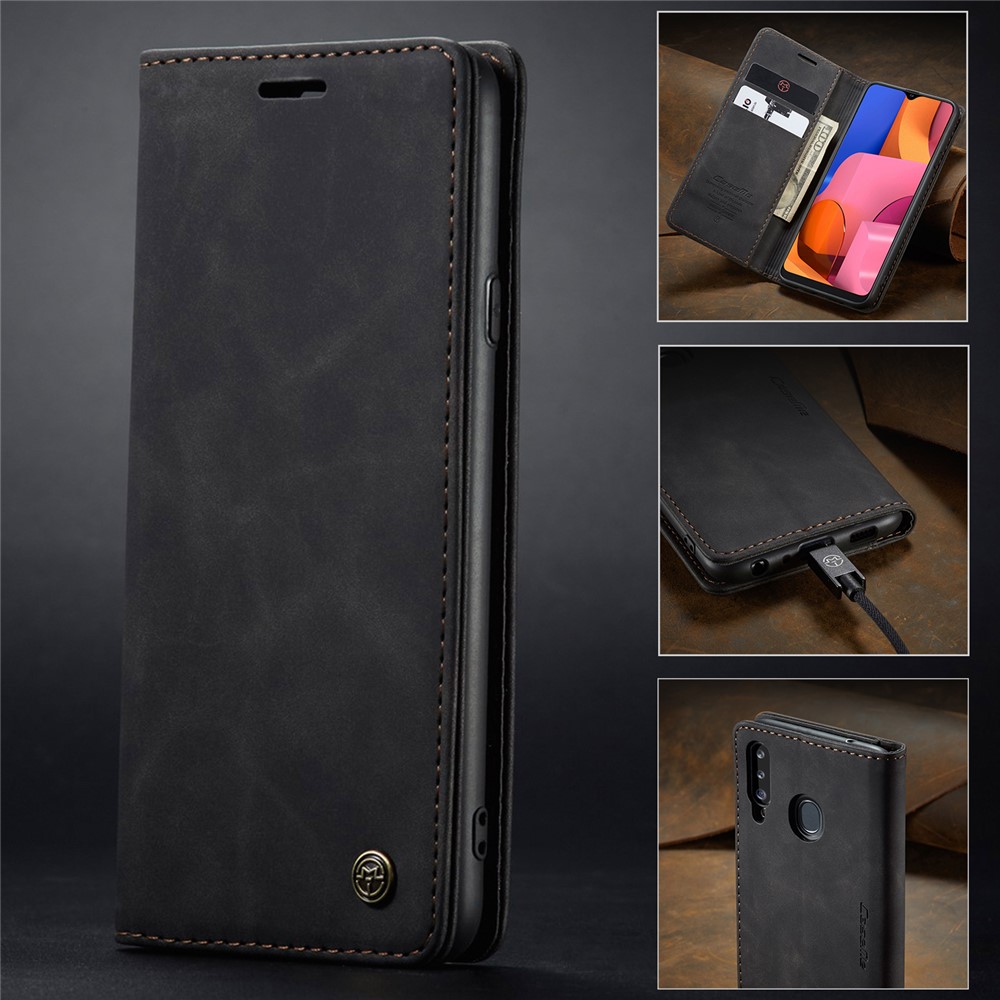 Caja De Cuero De Auto-absorción 013 CASEME Serie Con Soporte Para Samsung Galaxy A20S - Negro-15