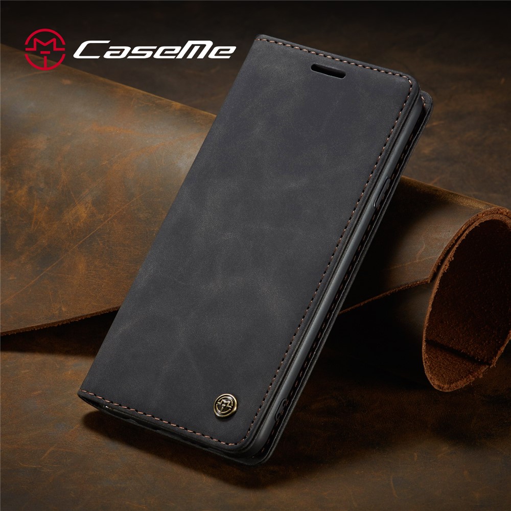 Caja De Cuero De Auto-absorción 013 CASEME Serie Con Soporte Para Samsung Galaxy A20S - Negro-16