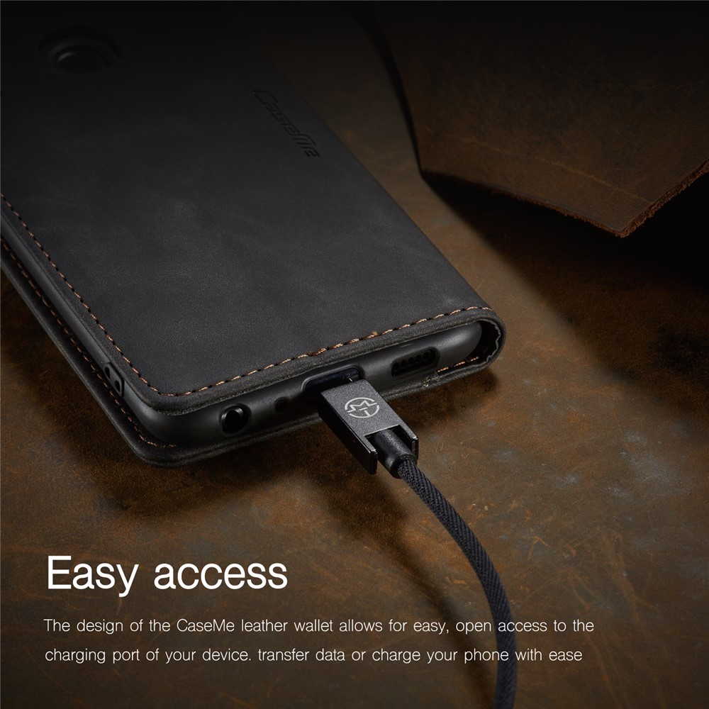 Caja De Cuero De Auto-absorción 013 CASEME Serie Con Soporte Para Samsung Galaxy A20S - Negro-21