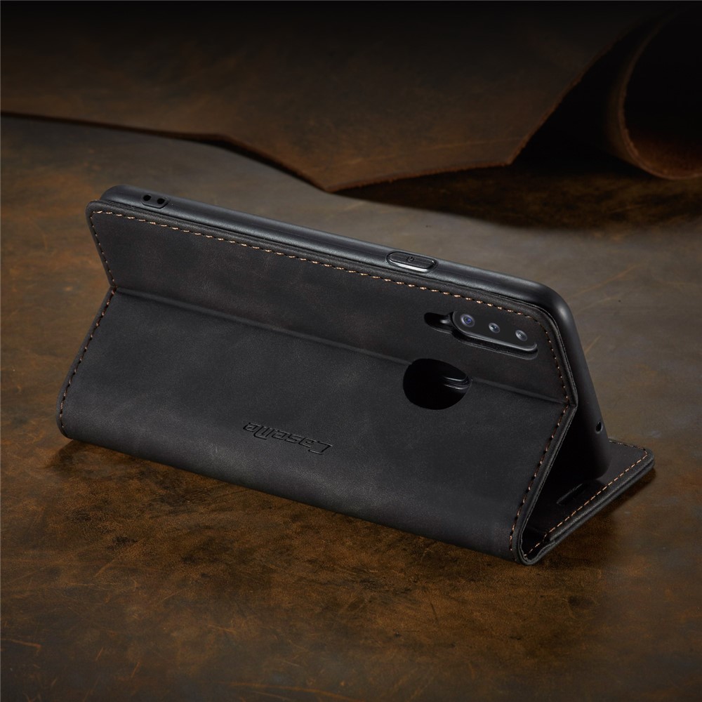 Caja De Cuero De Auto-absorción 013 CASEME Serie Con Soporte Para Samsung Galaxy A20S - Negro-22