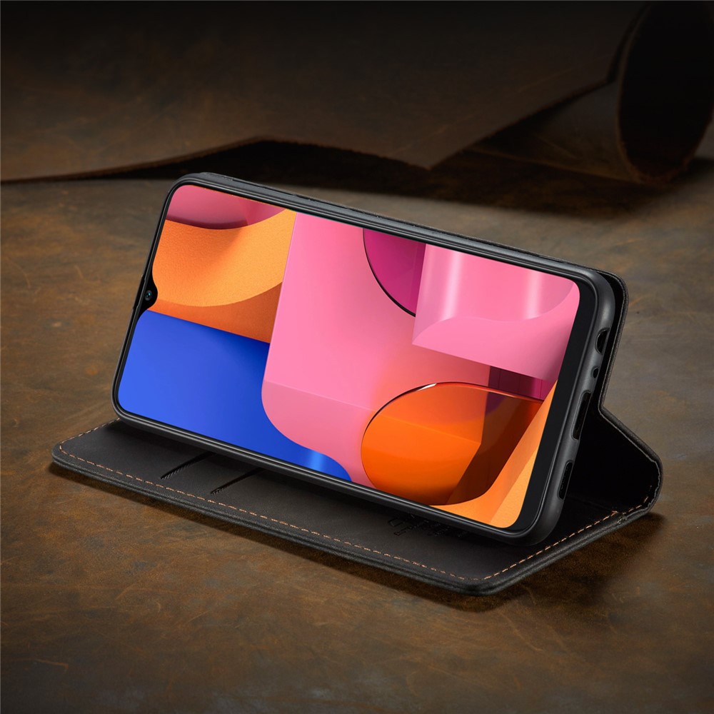 Caja De Cuero De Auto-absorción 013 CASEME Serie Con Soporte Para Samsung Galaxy A20S - Negro-25