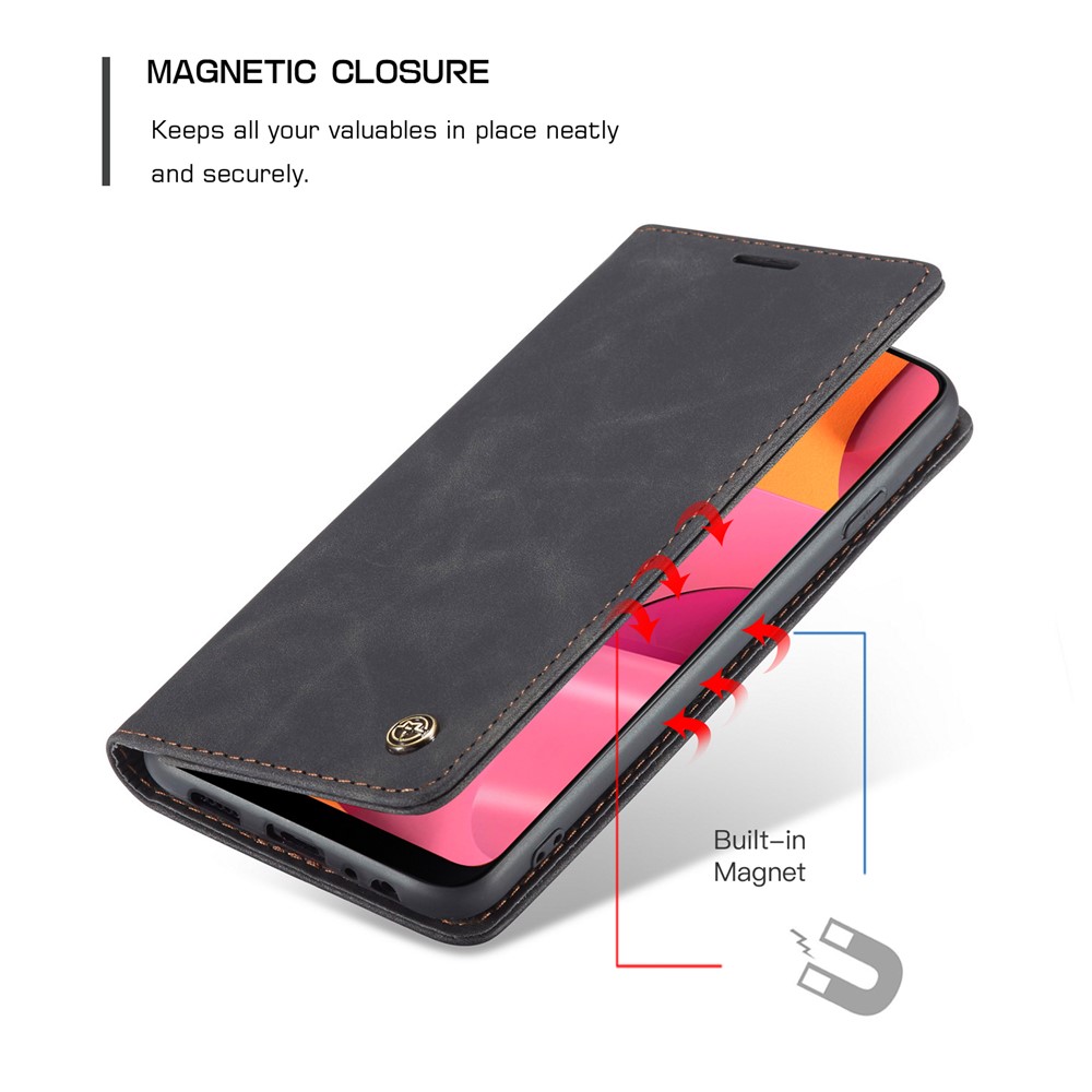 Caja De Cuero De Auto-absorción 013 CASEME Serie Con Soporte Para Samsung Galaxy A20S - Negro-4