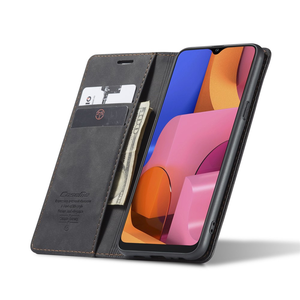 Caja De Cuero De Auto-absorción 013 CASEME Serie Con Soporte Para Samsung Galaxy A20S - Negro-7