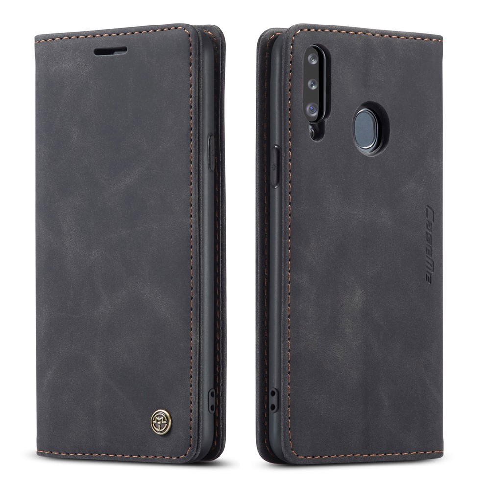 Caja De Cuero De Auto-absorción 013 CASEME Serie Con Soporte Para Samsung Galaxy A20S - Negro-8