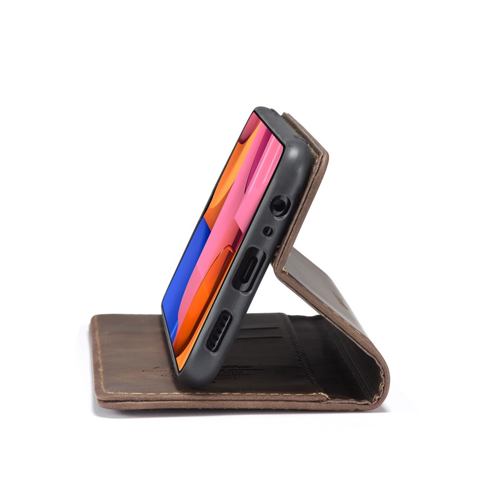 CASEME Caso Portafogli In Pelle Di Auto-assorbimento Della Serie 013 Con Supporto Per Samsung Galaxy A20s - Caffè-10