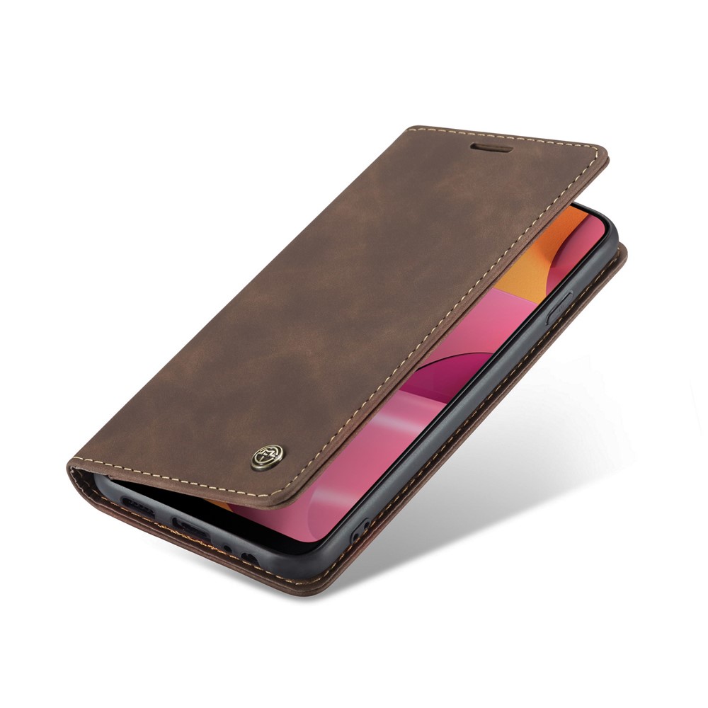 CASEME Caso Portafogli In Pelle Di Auto-assorbimento Della Serie 013 Con Supporto Per Samsung Galaxy A20s - Caffè-11