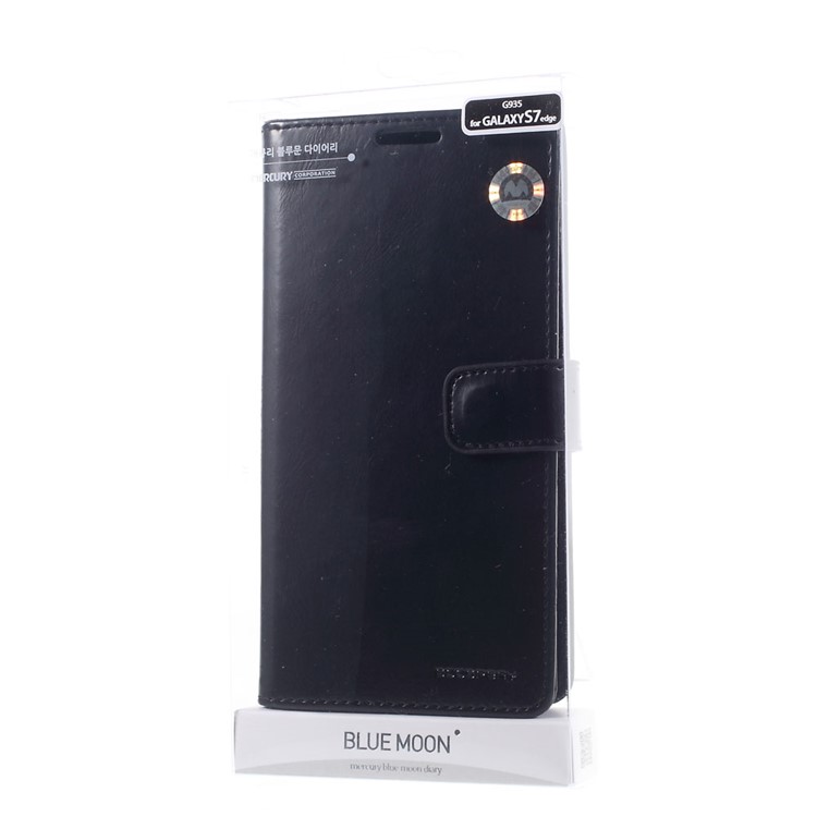 MERCURY GOOSPERY Blue Moon capa de couro para Samsung Galaxy S7 G935 borda - preto-11