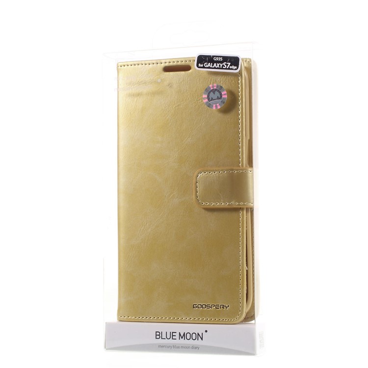 MERCURY GOOSPERY Blue Moon Leather Cover for Samsung Galaxy S7 edge G935 - Gold-11