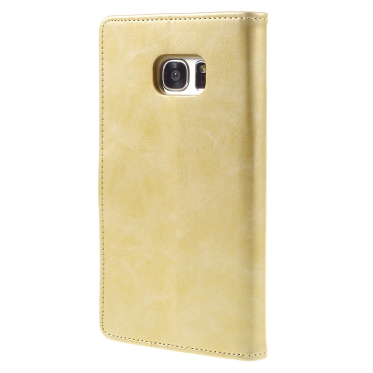 MERCURY GOOSPERY Blue Moon Leather Cover for Samsung Galaxy S7 edge G935 - Gold-2