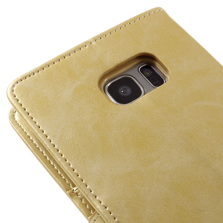 MERCURY GOOSPERY Blue Moon Leather Cover for Samsung Galaxy S7 edge G935 - Gold-5
