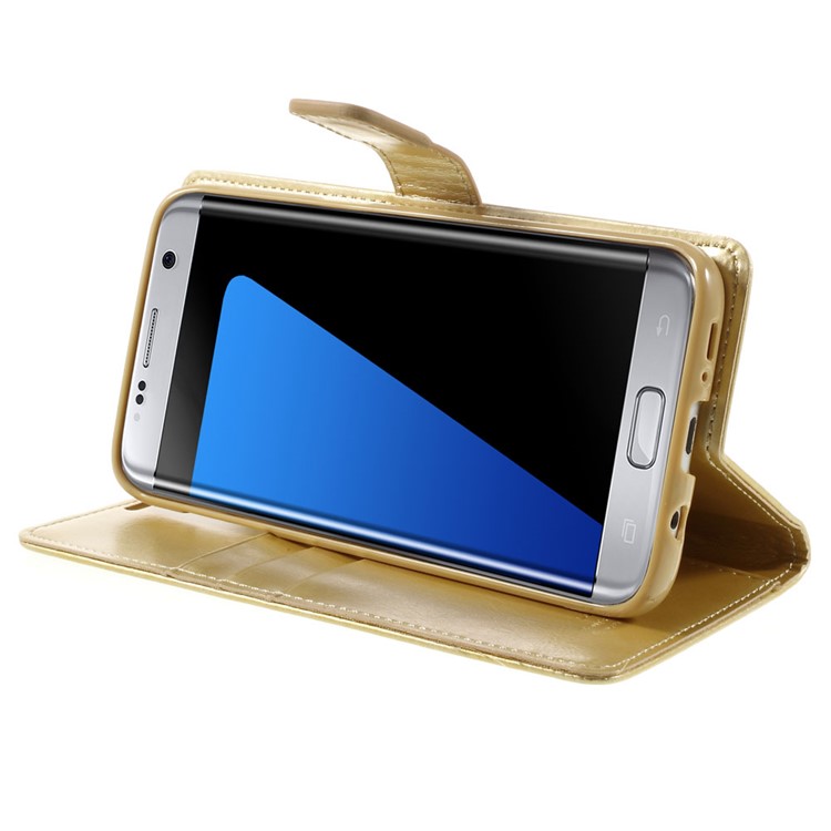 MERCURY GOOSPERY Blue Moon Leather Cover for Samsung Galaxy S7 edge G935 - Gold-6